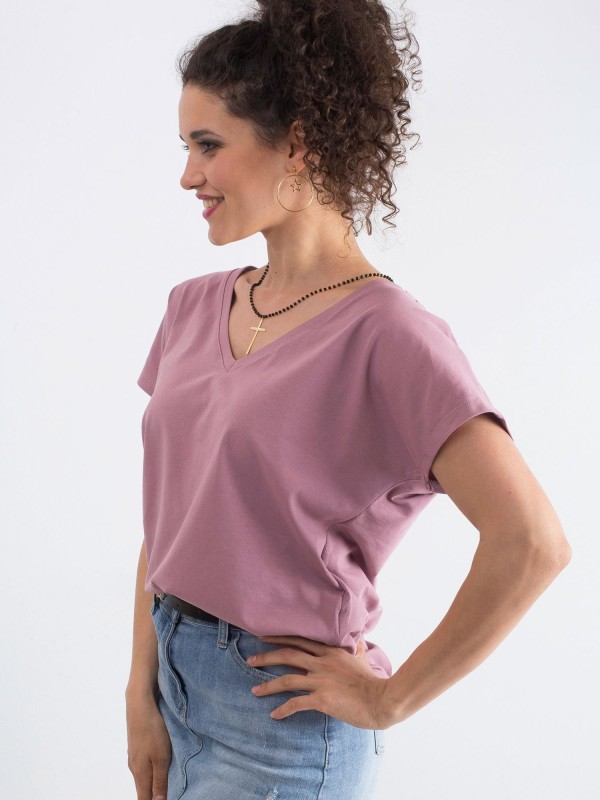 T-shirt-RV-TS-4832.19P-ciemny różowy