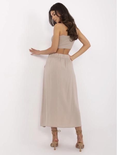 Spódnica-D73761M50222A-ciemny bezowy