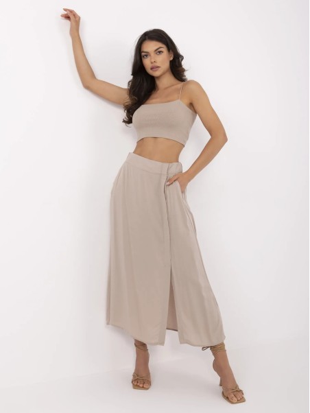Spódnica-D73761M50222A-ciemny bezowy