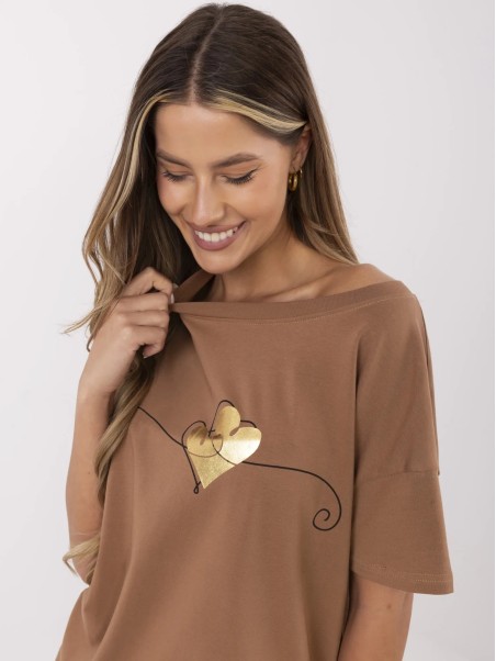 T-shirt-CLM-TS-1017.03-jasny brązowy