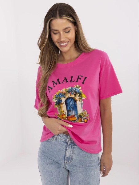 T-shirt-MI-TS-M3221G.75-ciemny różowy