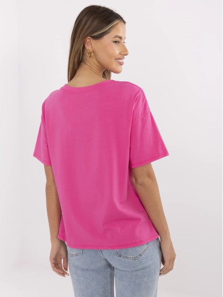 T-shirt-MI-TS-M3221G.75-ciemny różowy