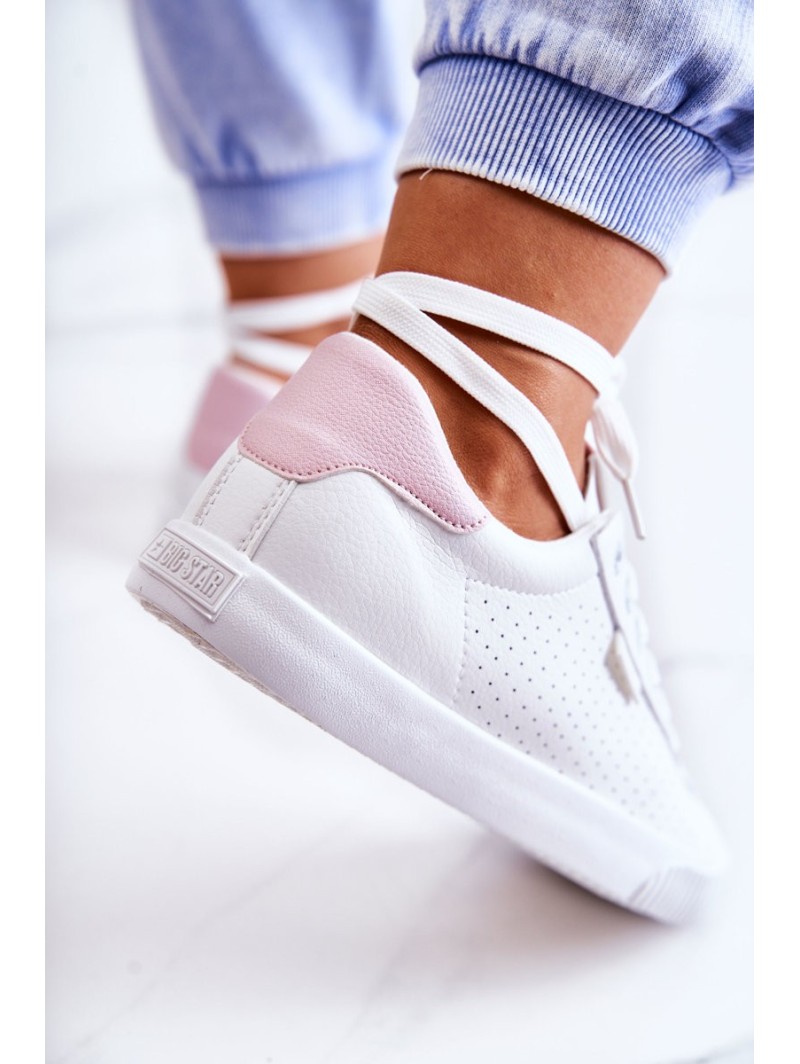 Women's Leather Sneakers BIG STAR HH274073 White-Pink