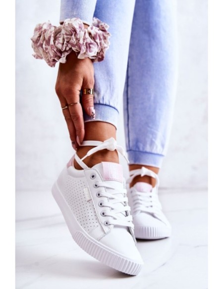 Women's Leather Sneakers BIG STAR HH274073 White-Pink