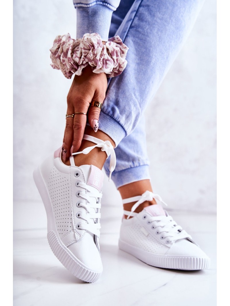 Women's Leather Sneakers BIG STAR HH274073 White-Pink