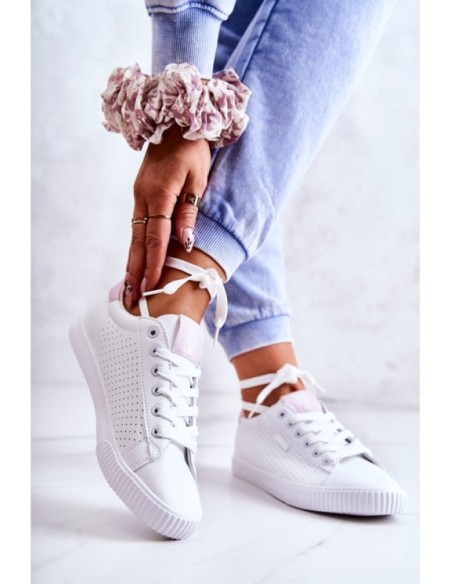 Women's Leather Sneakers BIG STAR HH274073 White-Pink