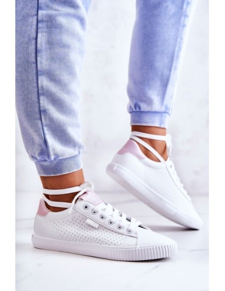 Women's Leather Sneakers BIG STAR HH274073 White-Pink