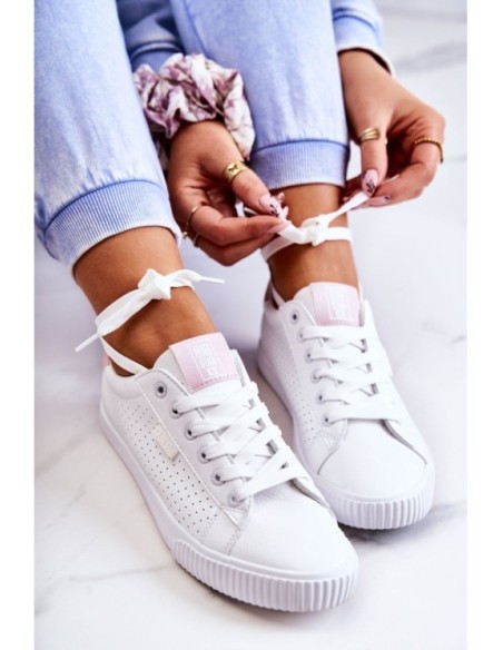 Women's Leather Sneakers BIG STAR HH274073 White-Pink