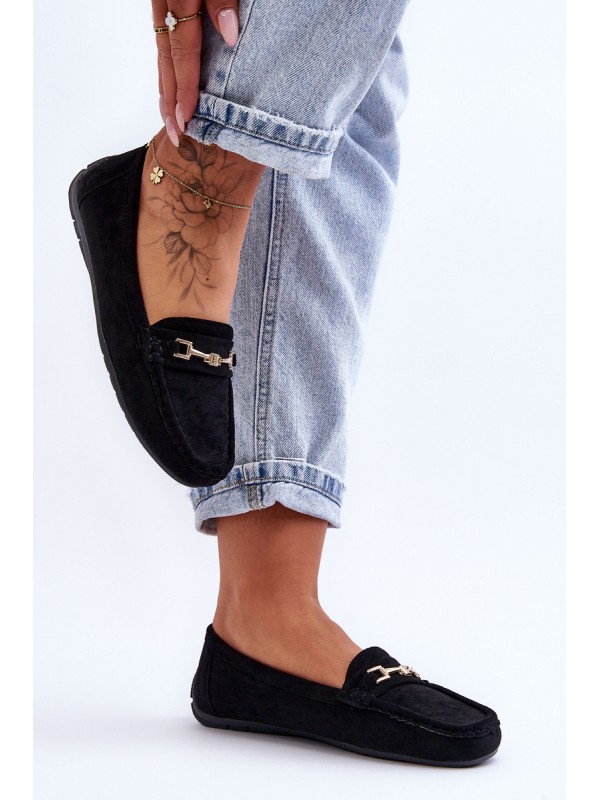 Women's Classic Suede Loafers Black Corinell