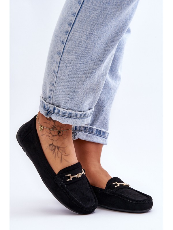 Women's Classic Suede Loafers Black Corinell