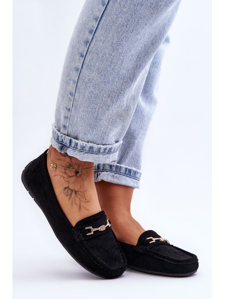Women's Classic Suede Loafers Black Corinell
