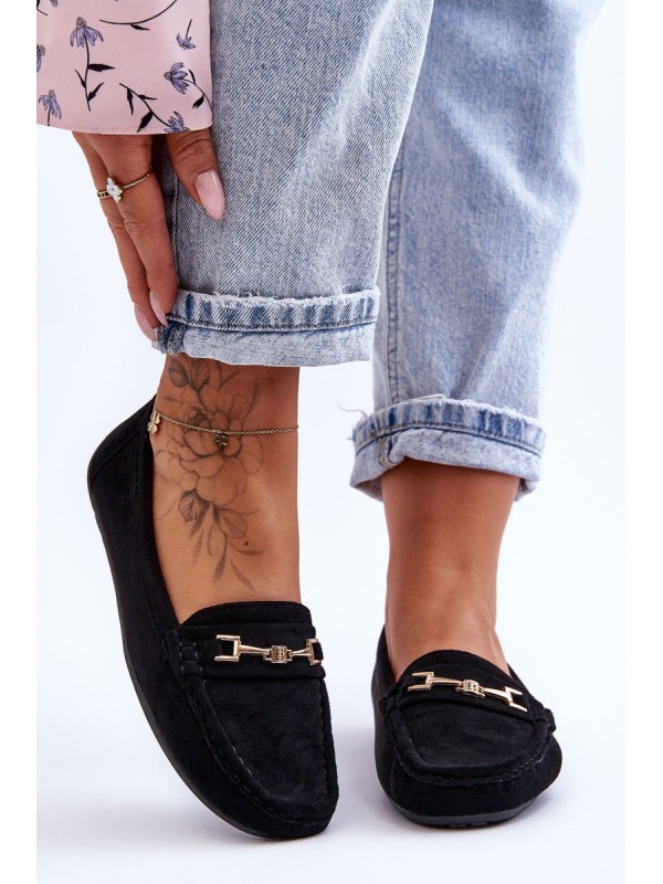 Women's Classic Suede Loafers Black Corinell