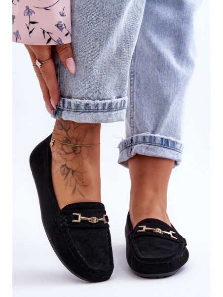 Women's Classic Suede Loafers Black Corinell