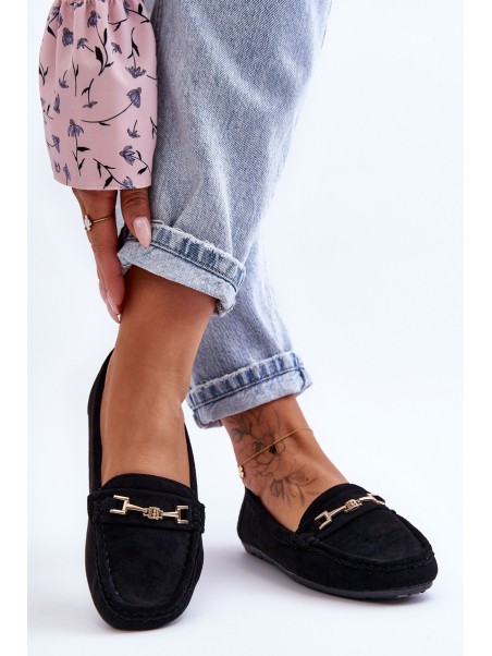 Women's Classic Suede Loafers Black Corinell