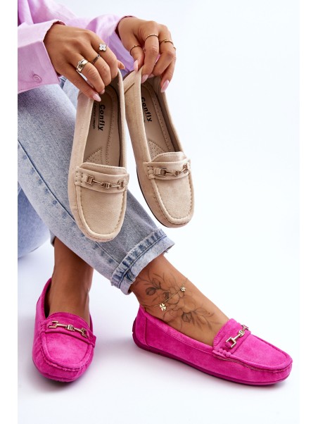 Women's Classic Suede Moccasins Pink Corinell