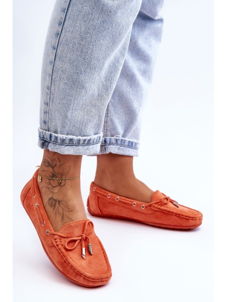 Women's Suede Moccasins Orange Si Passione