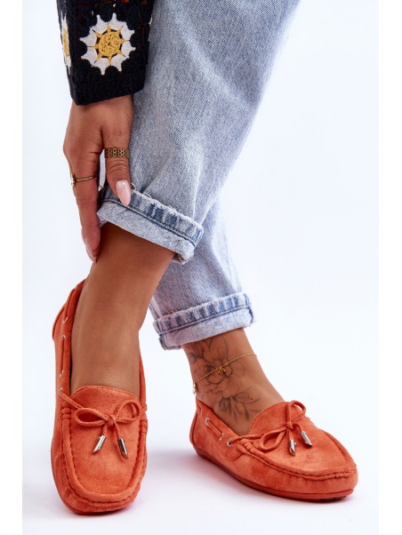 Women's Suede Moccasins Orange Si Passione