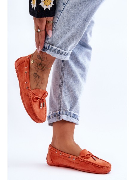 Women's Suede Moccasins Orange Si Passione