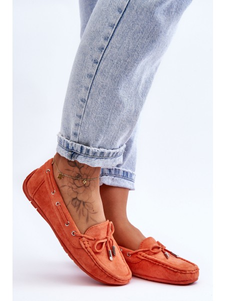 Women's Suede Moccasins Orange Si Passione