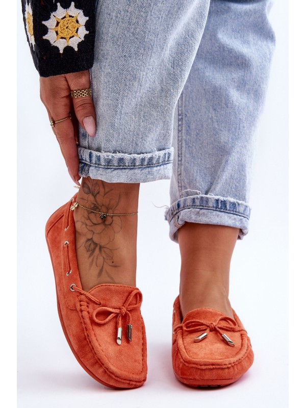Women's Suede Moccasins Orange Si Passione