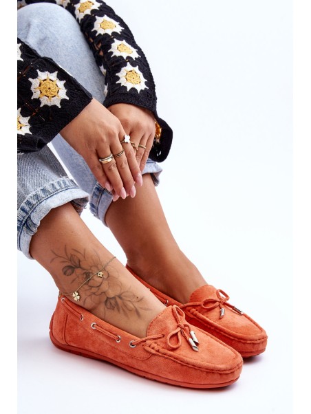 Women's Suede Moccasins Orange Si Passione