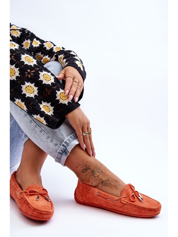 Women's Suede Moccasins Orange Si Passione