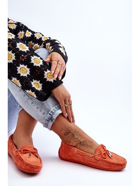 Women's Suede Moccasins Orange Si Passione