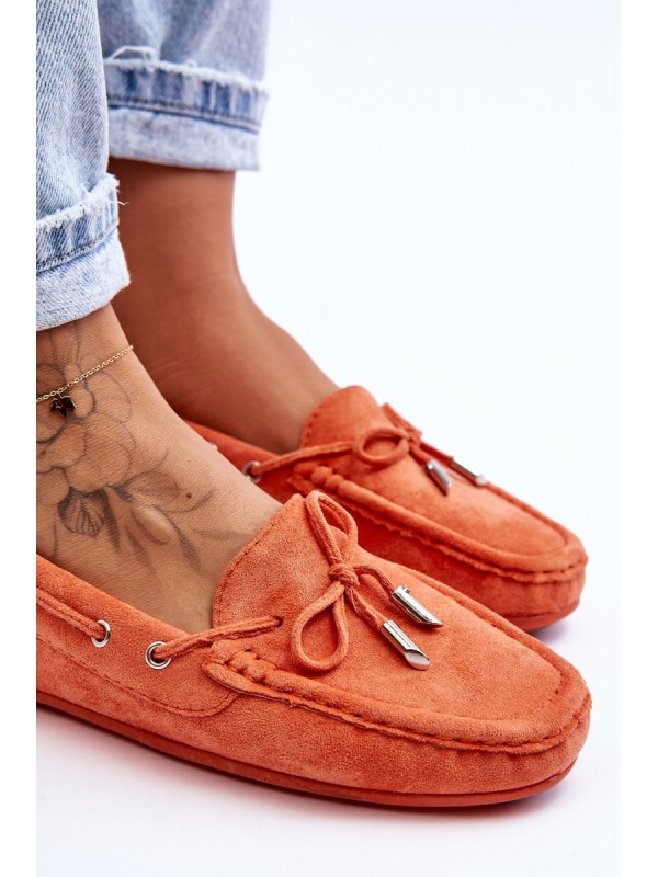 Women's Suede Moccasins Orange Si Passione