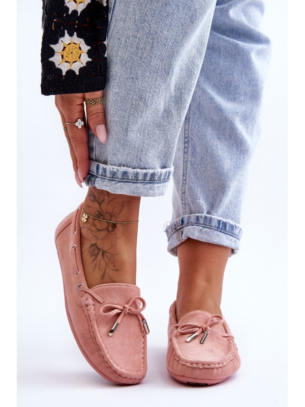 Women's Suede Moccasins Light Pink Si Passione