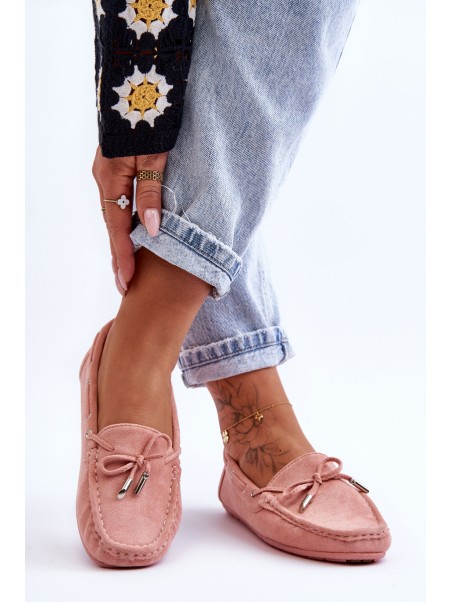 Women's Suede Moccasins Light Pink Si Passione
