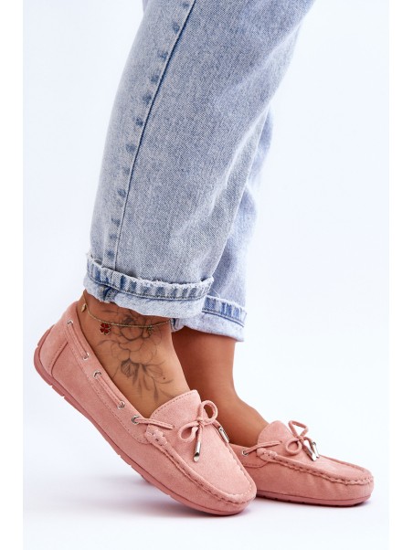 Women's Suede Moccasins Light Pink Si Passione