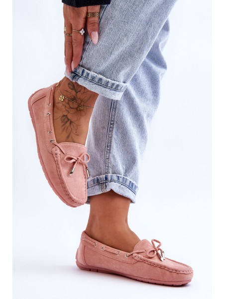 Women's Suede Moccasins Light Pink Si Passione