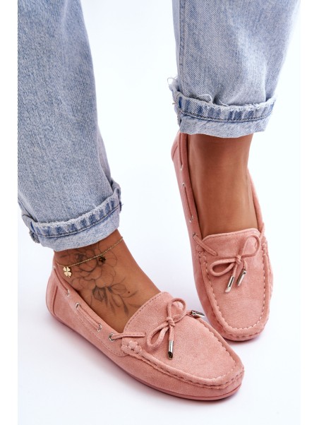 Women's Suede Moccasins Light Pink Si Passione