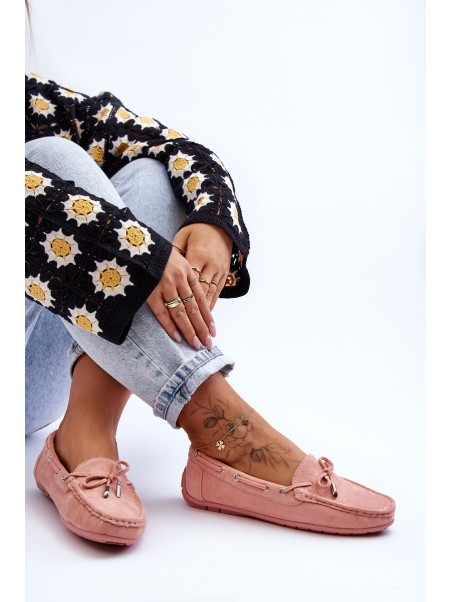 Women's Suede Moccasins Light Pink Si Passione