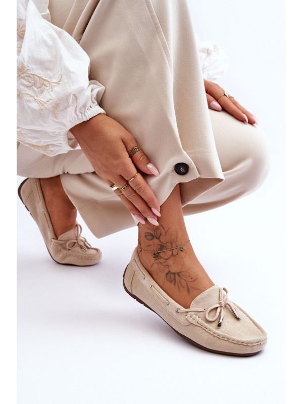 Women's Suede Moccasins Beige Si Passione