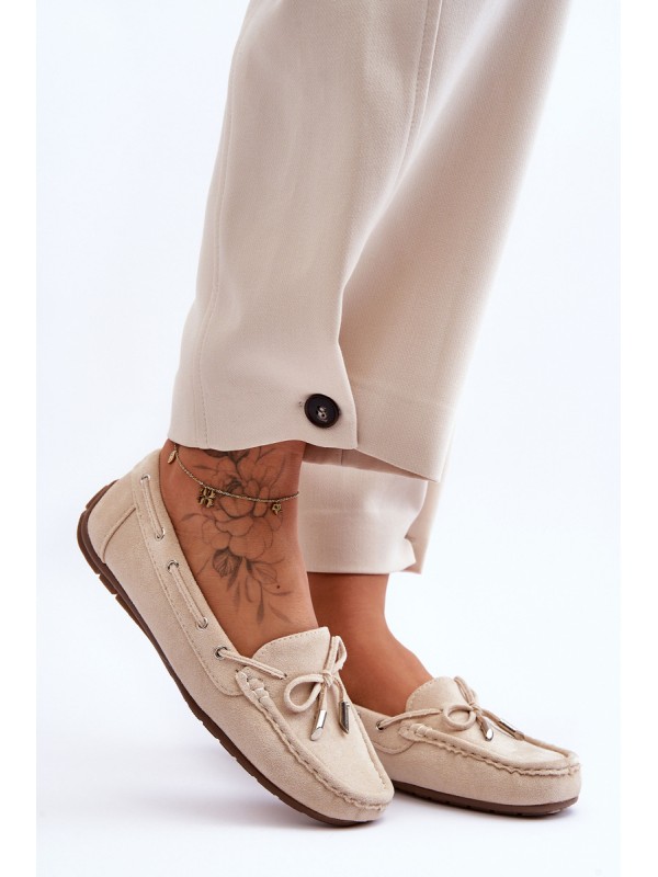 Women's Suede Moccasins Beige Si Passione