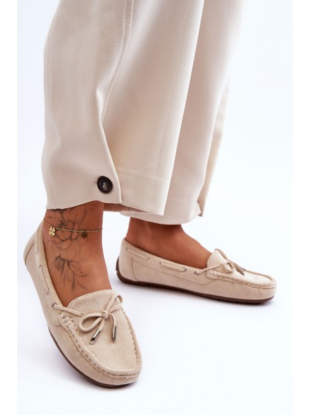Women's Suede Moccasins Beige Si Passione