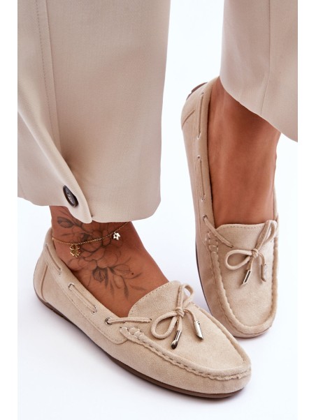 Women's Suede Moccasins Beige Si Passione