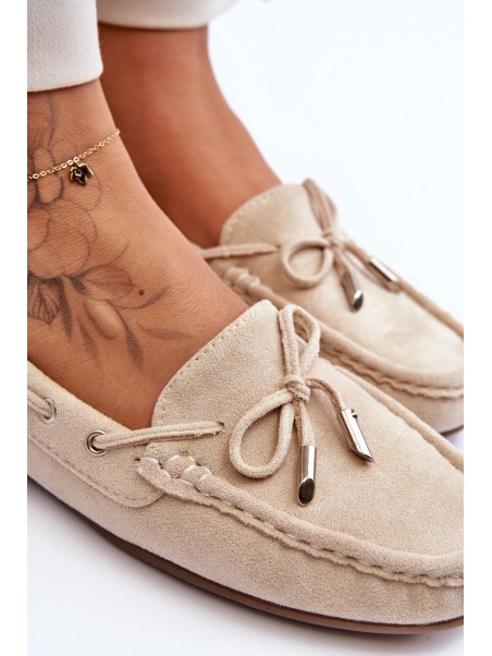 Women's Suede Moccasins Beige Si Passione
