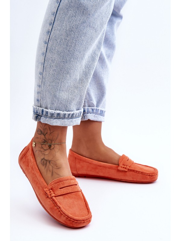 Women's Suede Moccasins Orange Lenvie