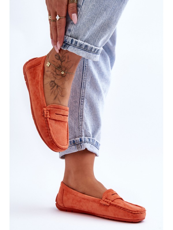 Women's Suede Moccasins Orange Lenvie 2