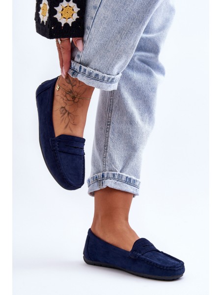 Women's Suede Moccasins Navy Lenvie