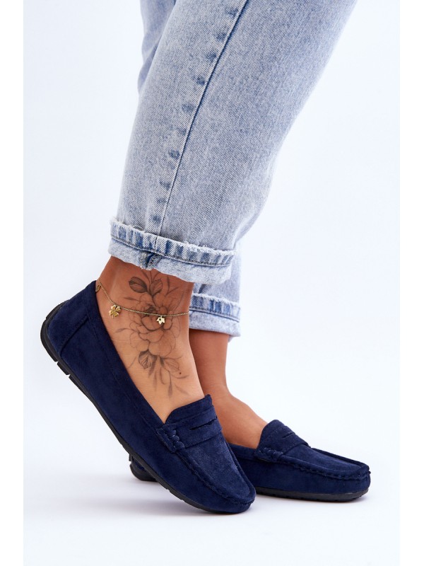 Women's Suede Moccasins Navy Lenvie