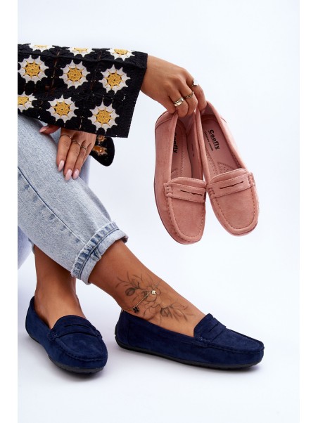Women's Suede Moccasins Navy Lenvie