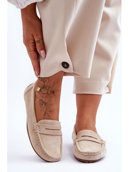 Women's Suede Moccasins Beige Lenvie