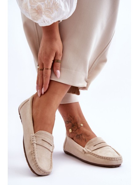 Women's Suede Moccasins Beige Lenvie