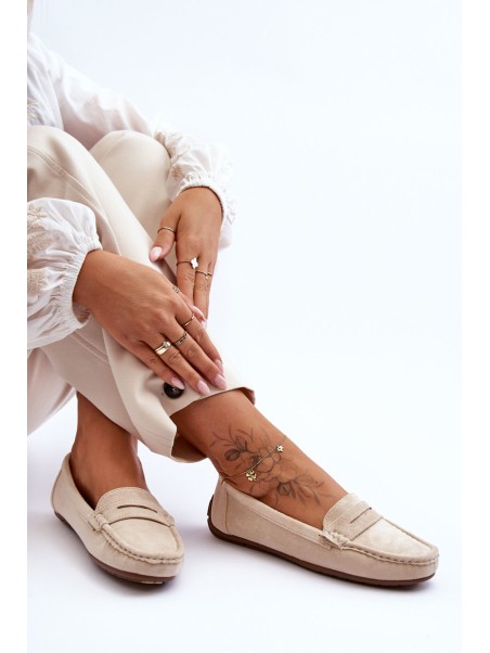 Women's Suede Moccasins Beige Lenvie