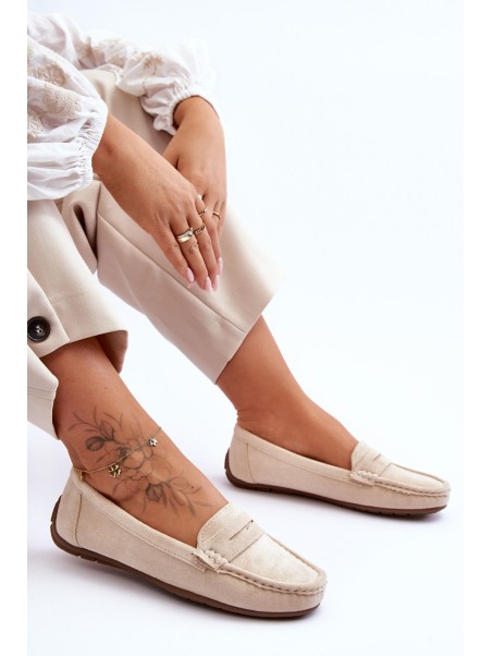 Women's Suede Moccasins Beige Lenvie