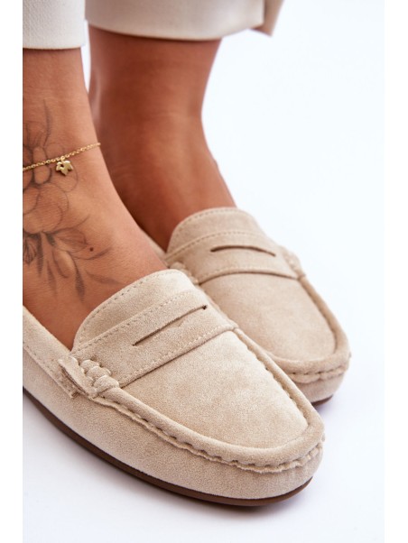 Women's Suede Moccasins Beige Lenvie