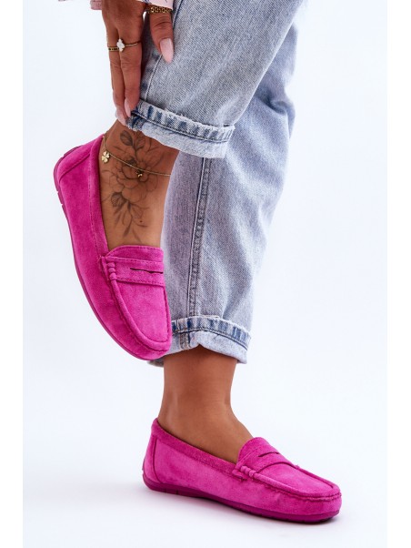 Women's Suede Moccasins Pink Lenvie